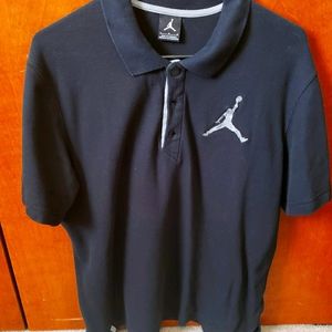 Nike Jordan Jumbo Jumpman Black Polo Sz Large